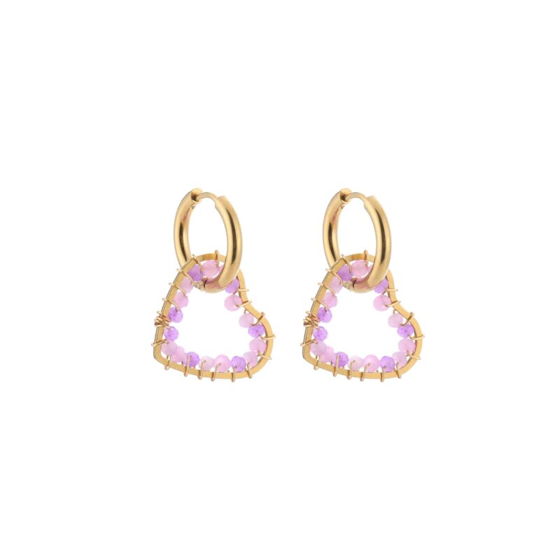 Faye earrings goud roze
